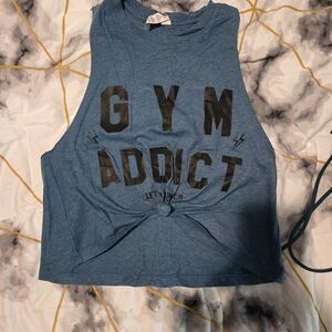 Blue Gym Addict Sleeveless Top
